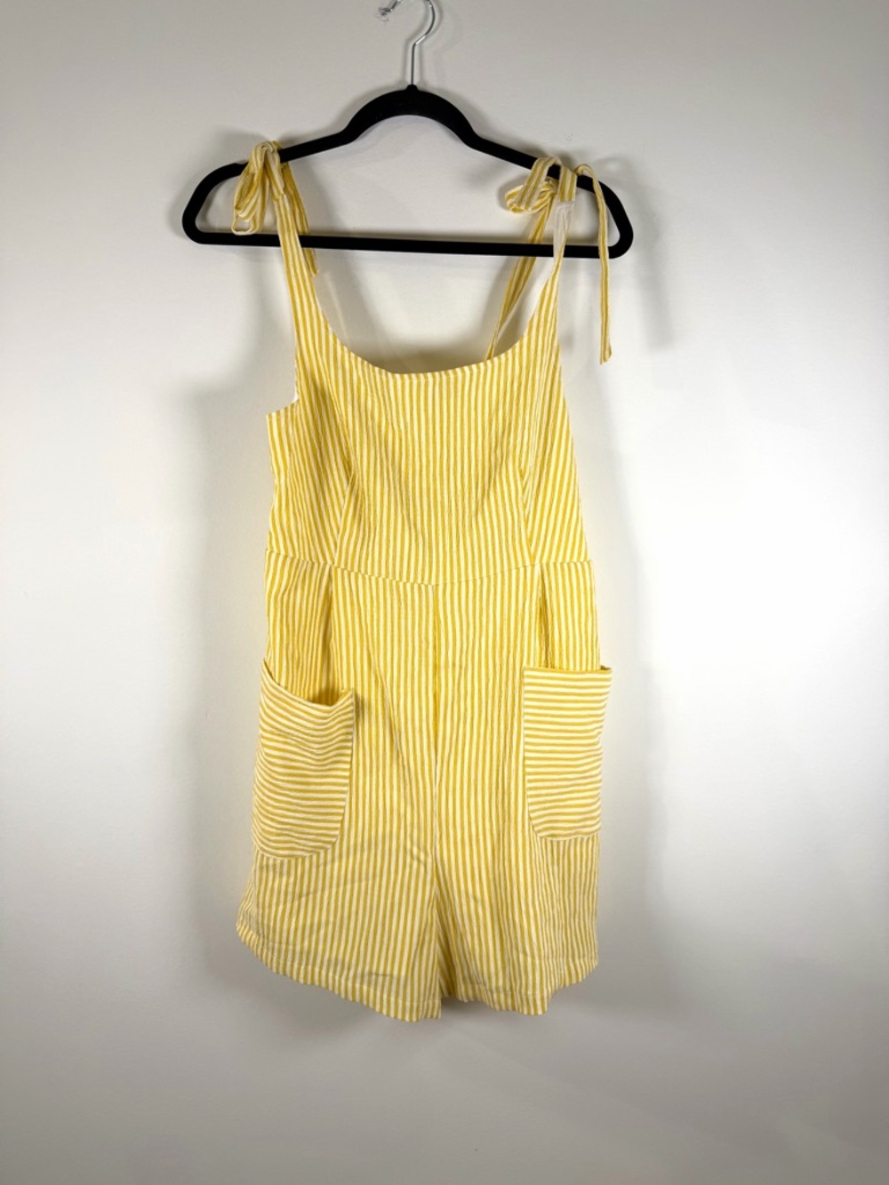 PeachyBliss Yellow & White Striped Sundress